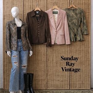 Danier Pink Suede Double-Breasted Blazer with Gold Buttons